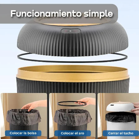 CESTO DE BASURA AUTOMATICO WAGGS TRSH01 9LTS TRSH-1084
